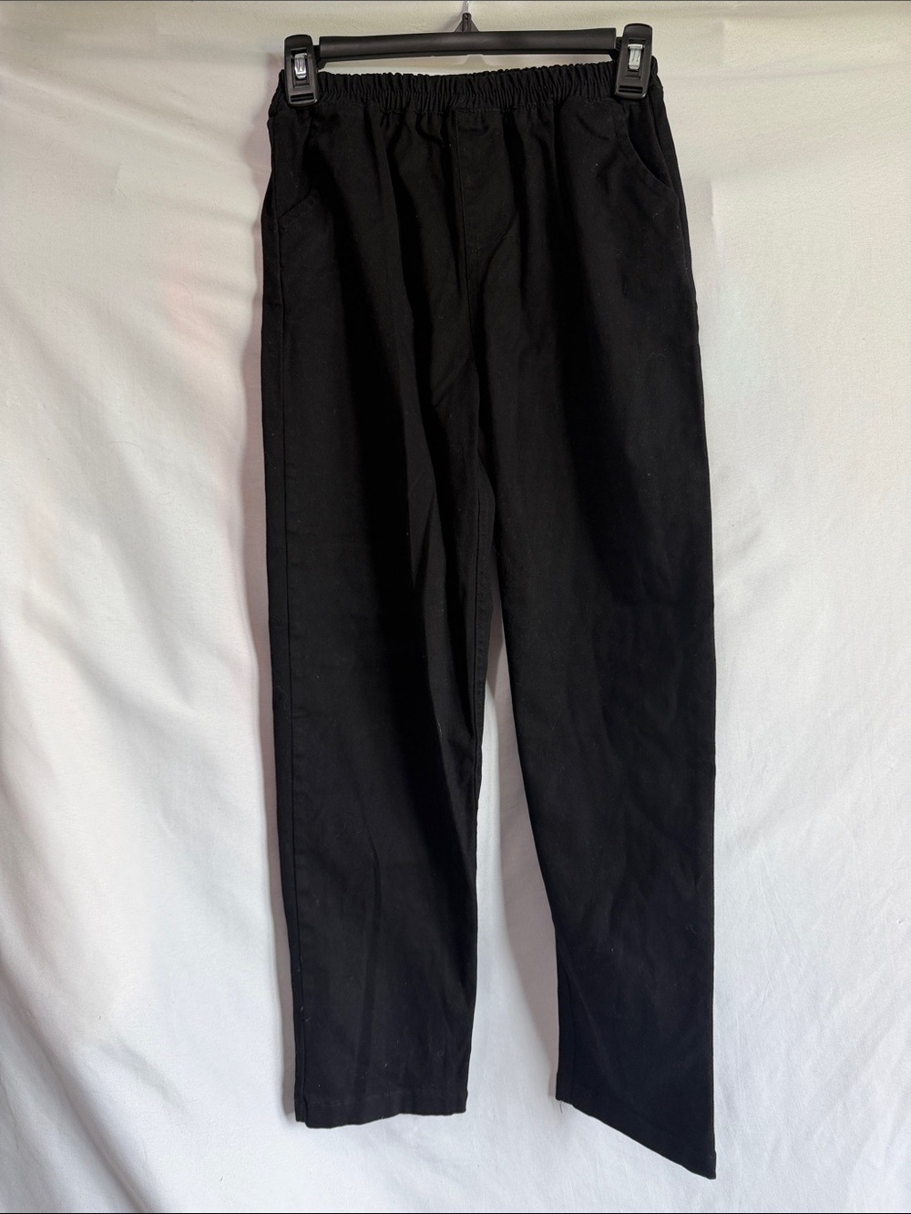 Kids Casual Elastic-Waist Black Pants